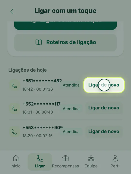 A tela deste passo: Cuide dos clientes